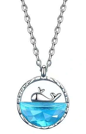 S925 sterling silver whale necklace, a light luxury and niche design for women's summer, a high-end collarbone chain, a gift for the Qixi Festival, a gentle smile S925 sterling silver whale necklace, a light luxury and niche design for women's summer, a high-end collarbone chain, a gift for the Qixi Festival, a gentle smile